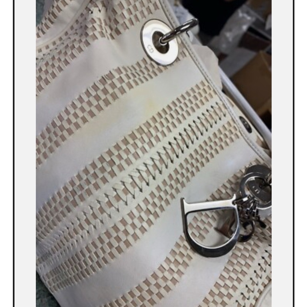 Dior White and Cream Designer handbag